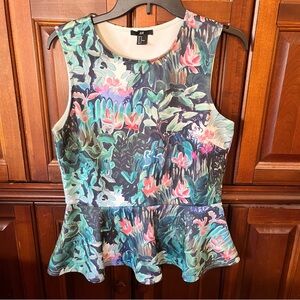 Vintage H&M Floral Peplum Sleeveless Top